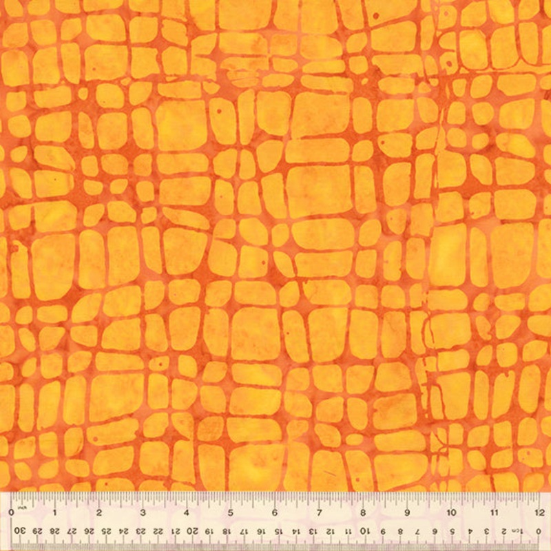 QE6: Splash 437Q-1 Citrus Deco Lines Batik Cotton