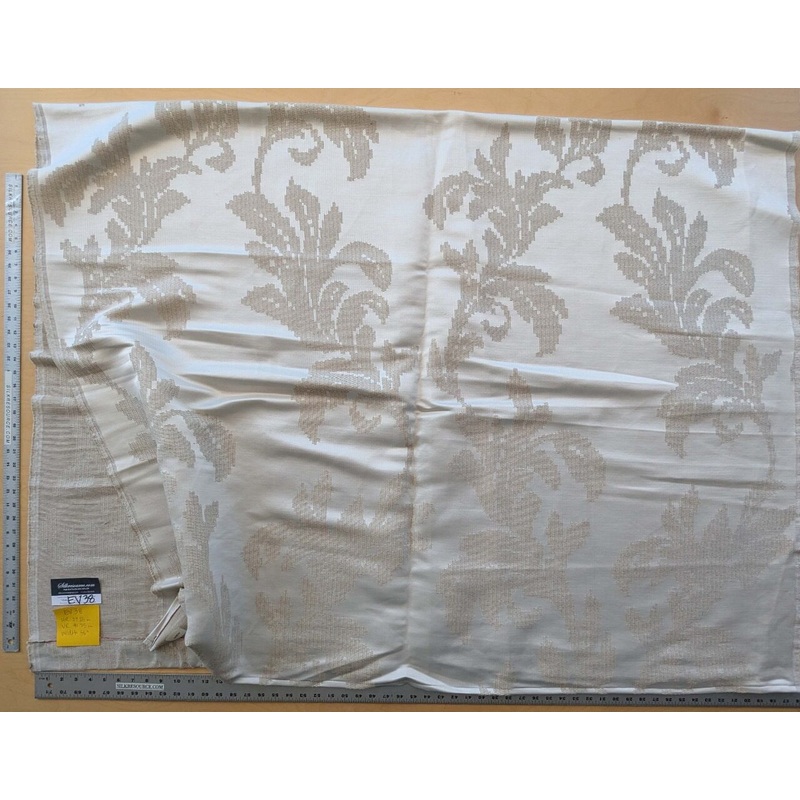 10 EV38 Lelievre Scalamandre Asuka Jacquards / Wovens Cream White Abstract Botanical 2.2y x 56"wide MSRP USD 688/Y