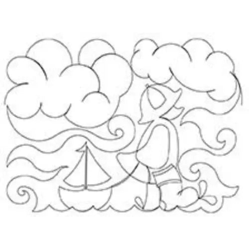 239 Rainy Day Duck And Sailboat Pantograph by Linda V. Taylor