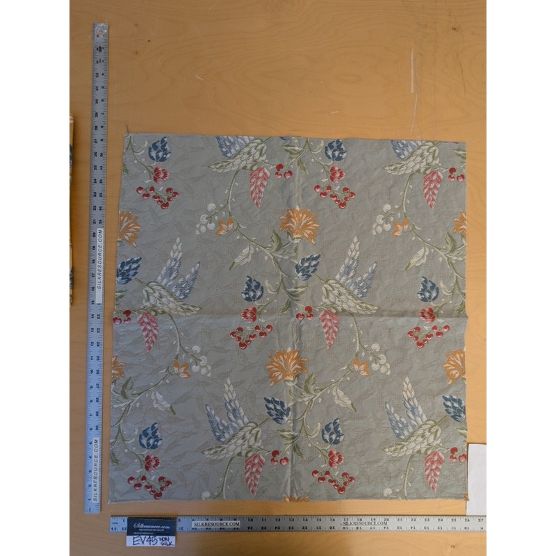 77 EV45 Square Scalamandre Colony Fabrics Artemisia Gray Fruits Floral Botanical Foliage Viscose Cotton MSRP USD300+/y