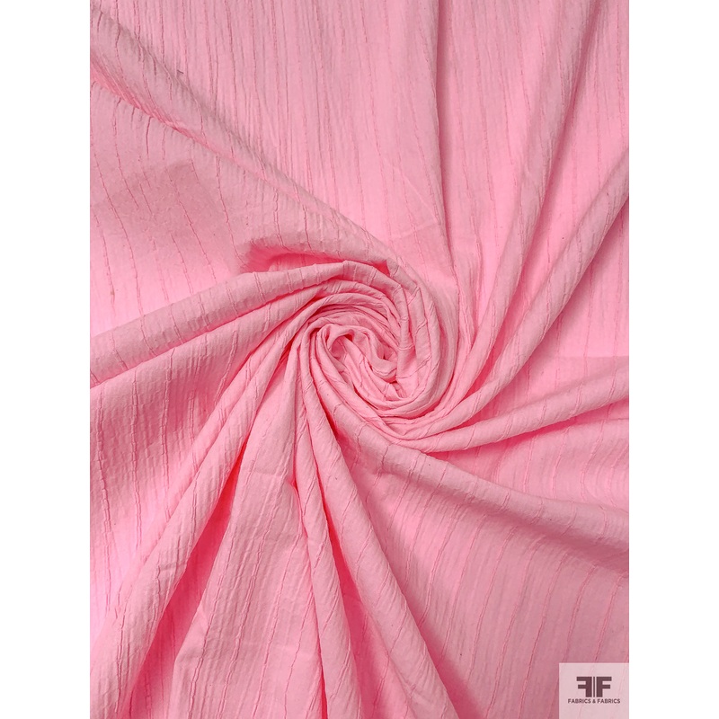 Seersucker-Like Stretch Cotton - Cherry Blossom Pink