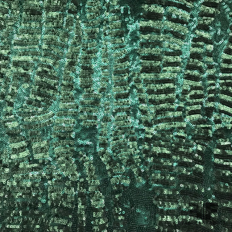 Sequins on Mesh - Green/Black