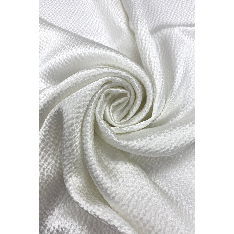 White Hammered Silk Satin
