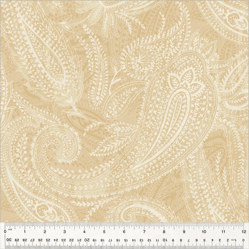 108" Quilt Back Whistler Studios 50663-7 Beige Paisley Cotton