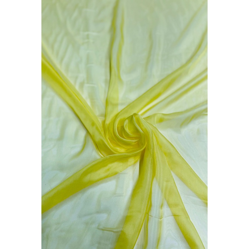 Blazing Yellow Silk Chiffon