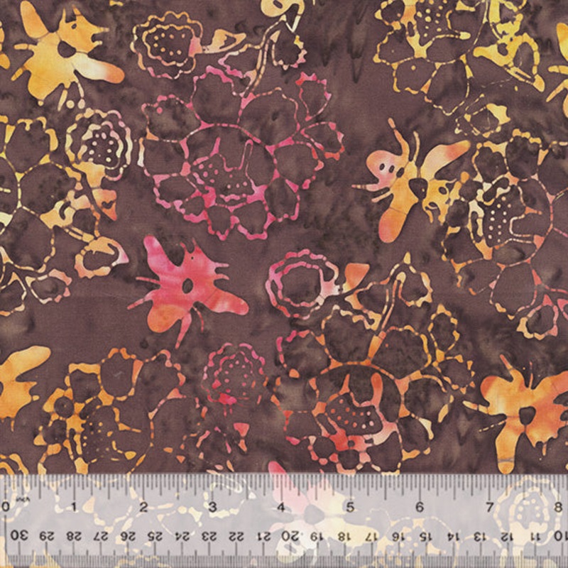 Boho Blooms Laura Heine 728Q-2 Dirt Budding Batik Cotton