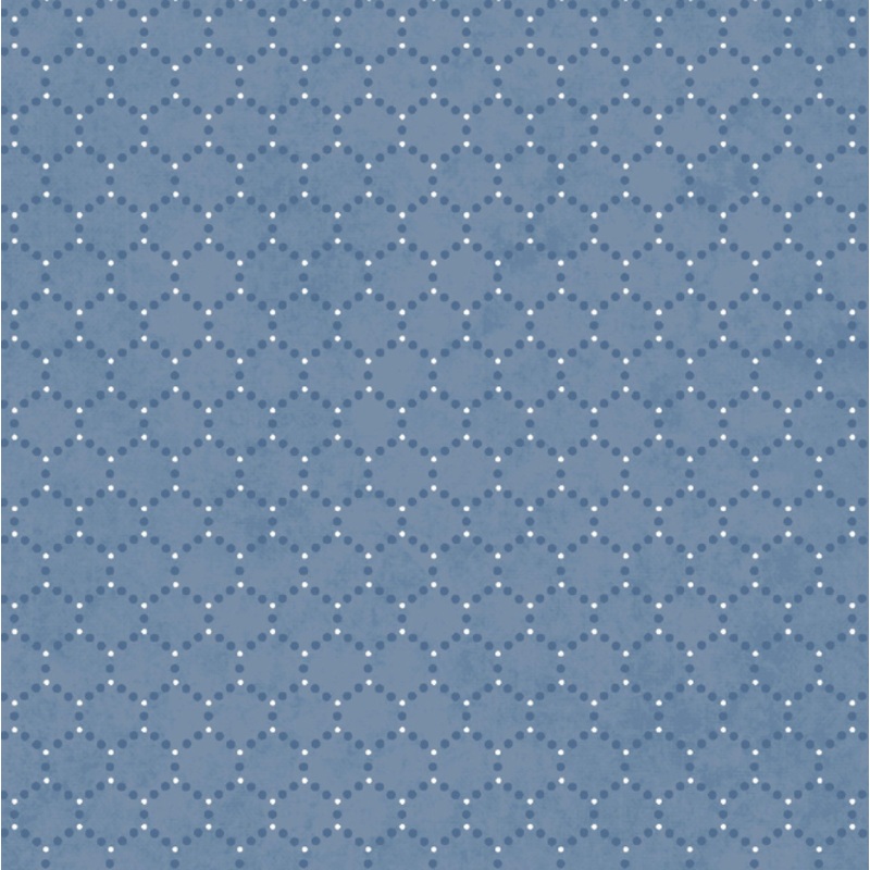 Patchwork Blue Geometrics Blue Fabric