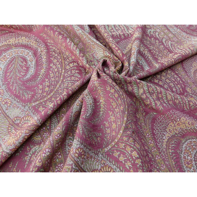 Scalamandre Northwood Hall Cordovan Paisley Damask Red Pink Rose Old World Weavers Woven Paisley Cotton Viscose MSRP USD 220/Y