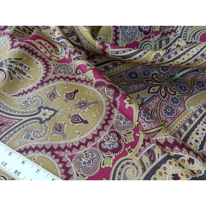 Scalamandre "o'marra Brown Gold Red Paisley Print MSRP USD 278/Yd