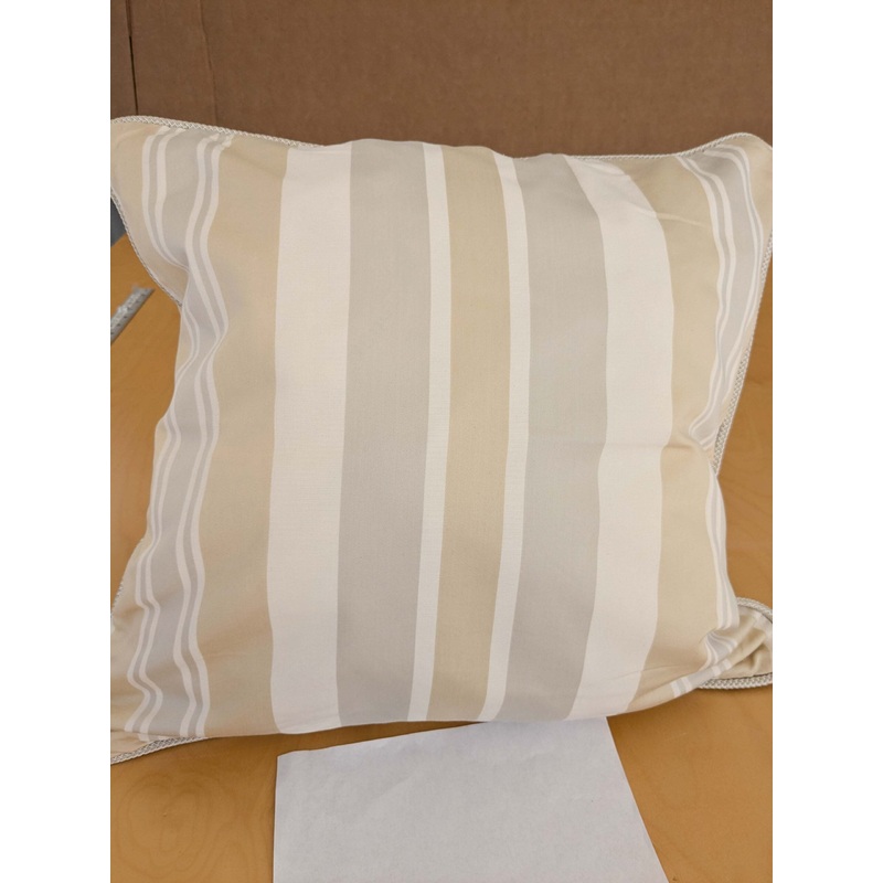 Scalamandre Pillow Case Square Stripe Beige Brown 19"x21" inches 9-Ev49