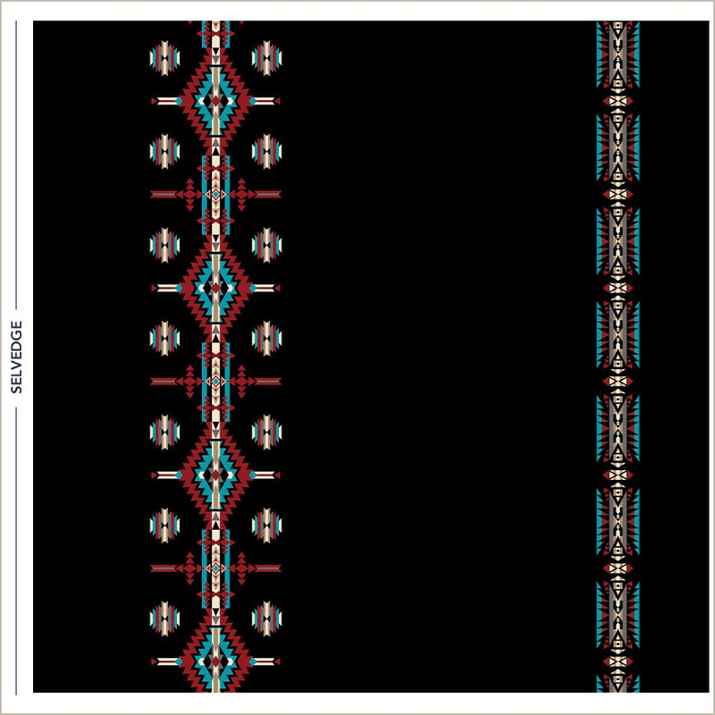 Spirit Trail Whistler Studios 55124-1 Black Condor (Double Border) Cotton