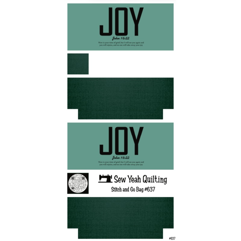 Stitch & Go Bag #637- Bible Verse & Joy on Green