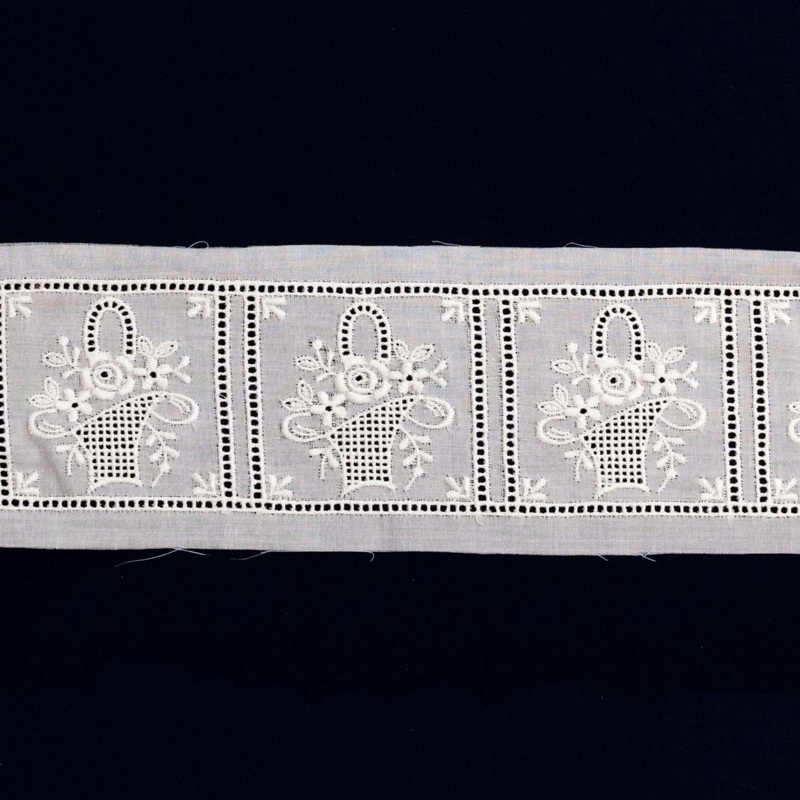 Swiss Embroidered Insertion 68330 White