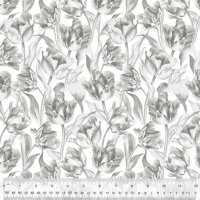 Tulip Fields Whistler Studios 54162-3 Mist Packed Tulips Cotton