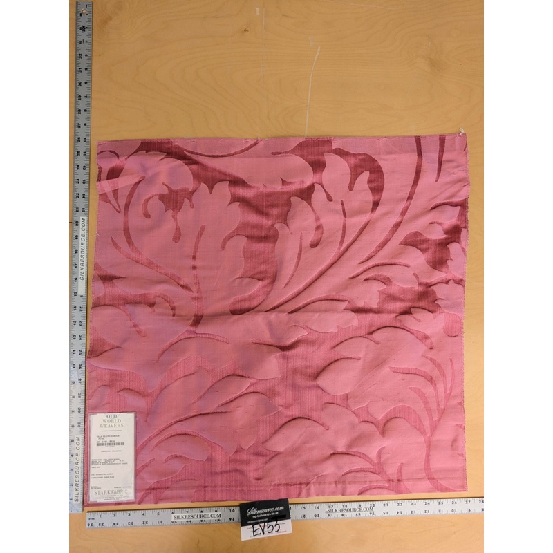1 EV53 26"x 27" Square Scalamandre Old World Weavers Villa Regina Damask Petal Pink 100% Silk Renaissance MSRP USD500+