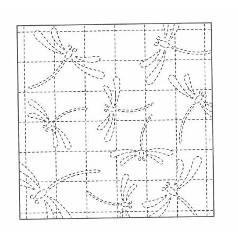 Sashiko Sampler Traditional Design Dragonfly White