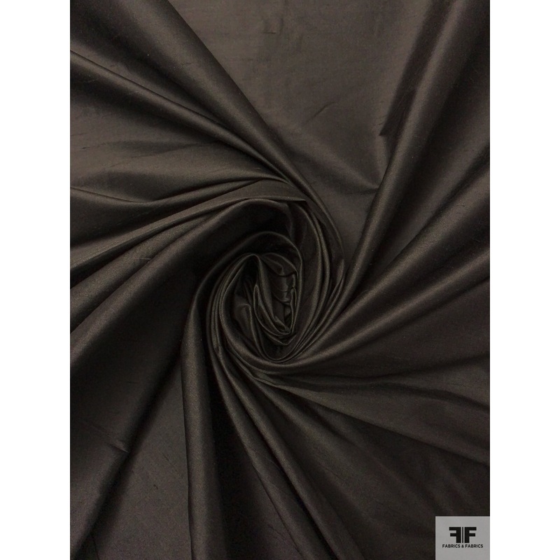 Solid Silk Shantung - Midnight Brown