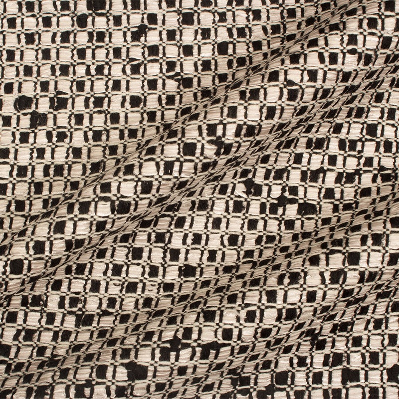 Black/Ivory Wool Blend Boucl