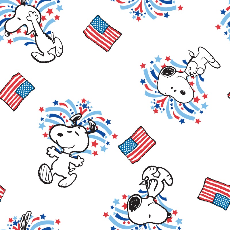Peanuts Snoopy Fireworks & Freedom Fabric