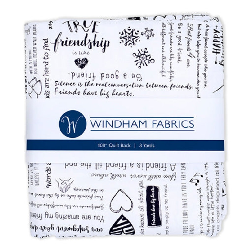 108" Quilt Back Whistler Studios 51033-PC1 White Friendship (3Yd Precut) Cotton
