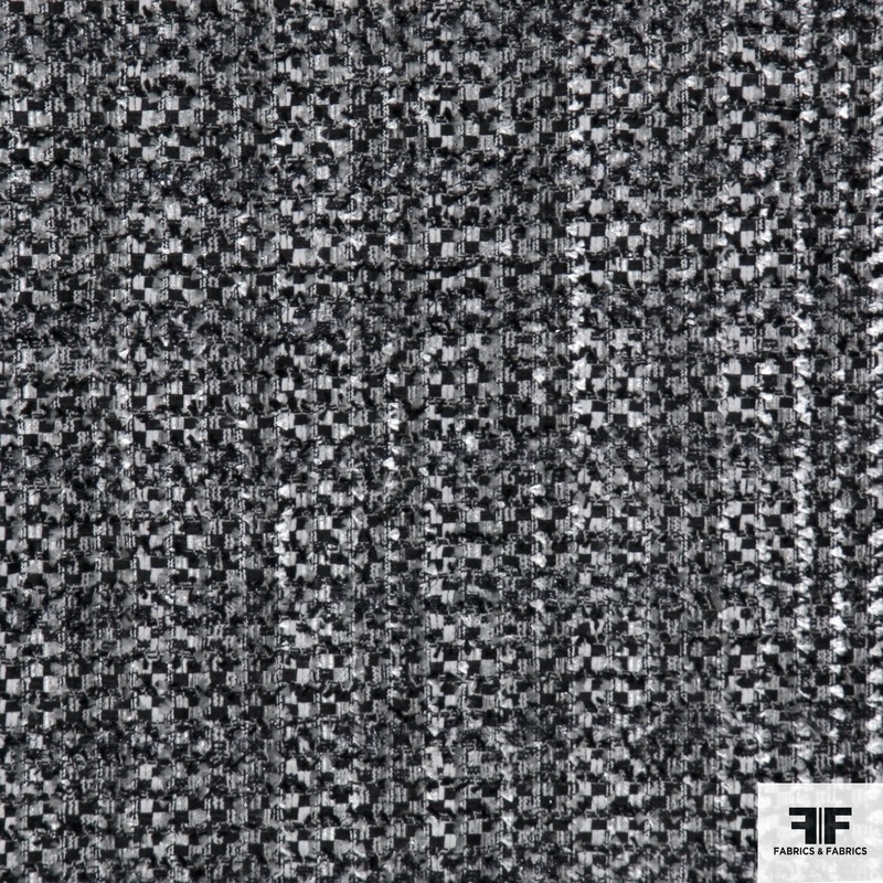 Classic Wool Tweed with Lurex - Black/White