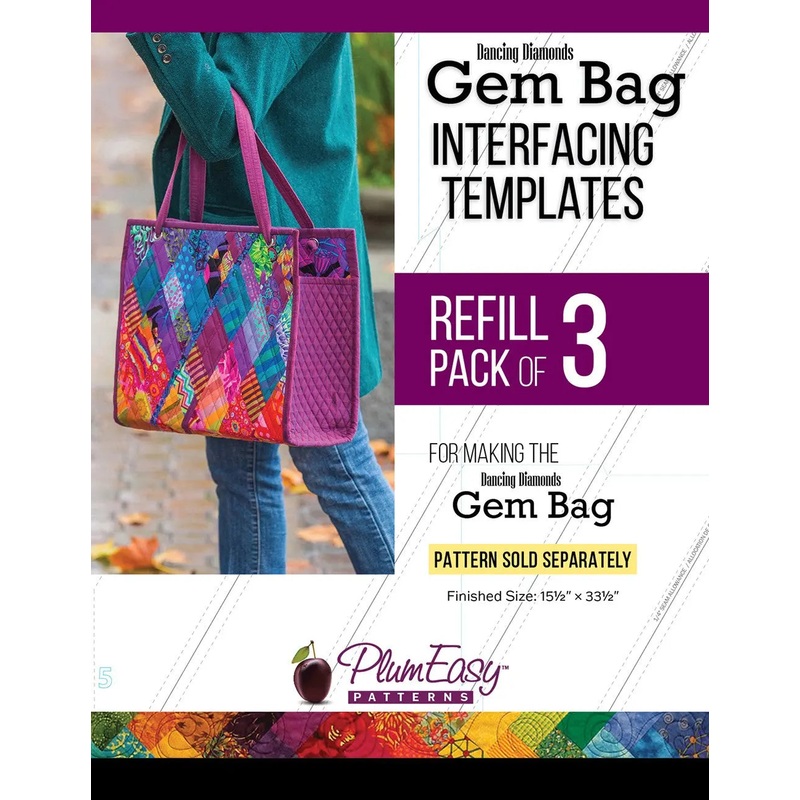 Dancing Diamonds Gem Bag Interfacing Template 3-pack