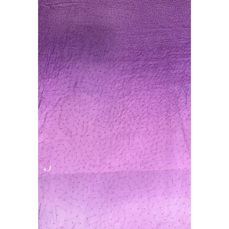 Purple Ombre Sequin & Beads on Silk Chiffon JEC-201-14