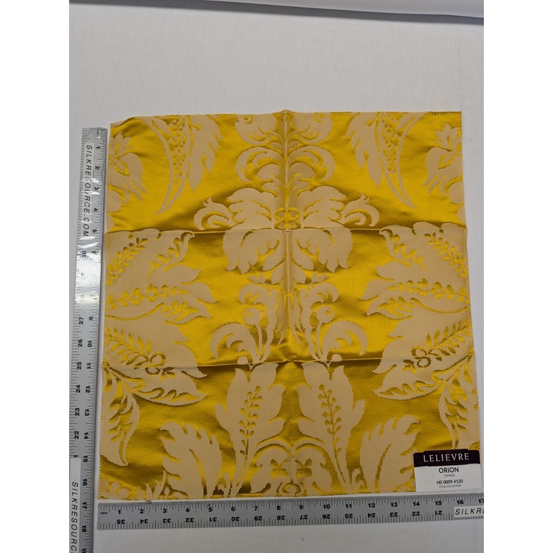 Special Order Scalamandre Lelievre Paris Orion Topaze Yellow Damask Historic Cotton Silk MSRP USD 1090/y