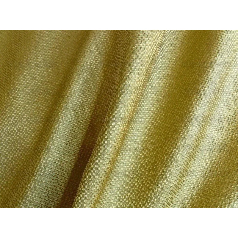 100% Silk Damask Textured Check "sage" Light Green Gold Raffia Basket