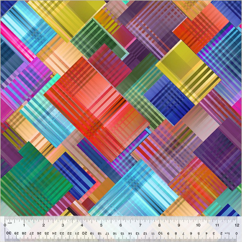 108" Quilt Back Whistler Studios 53190DW-2 Multi Prism Patch Cotton