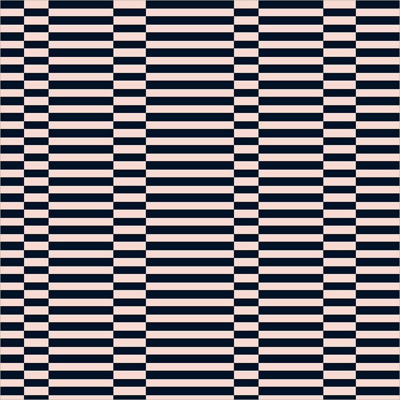 Annabel's Blenders: A Ruby+Bee Color Story Annabel Wrigley New 55379-9 Blush/Ink Broken Stripe High Density Cotton
