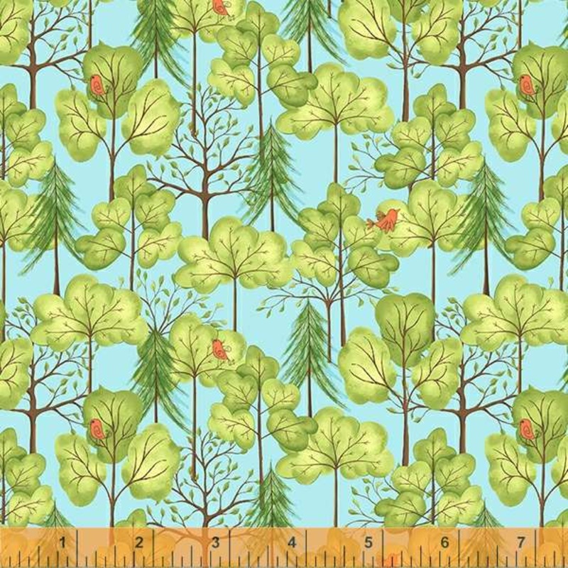 Be My Neighbor Terri Degenkolb FBTY 53159-4 Sky Trees Cotton