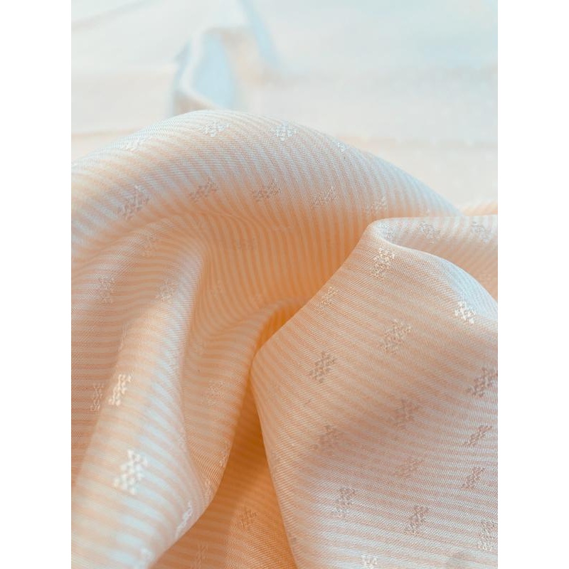 Ditsy Geometric and Railroad Striped Silk Jacquard - Blush