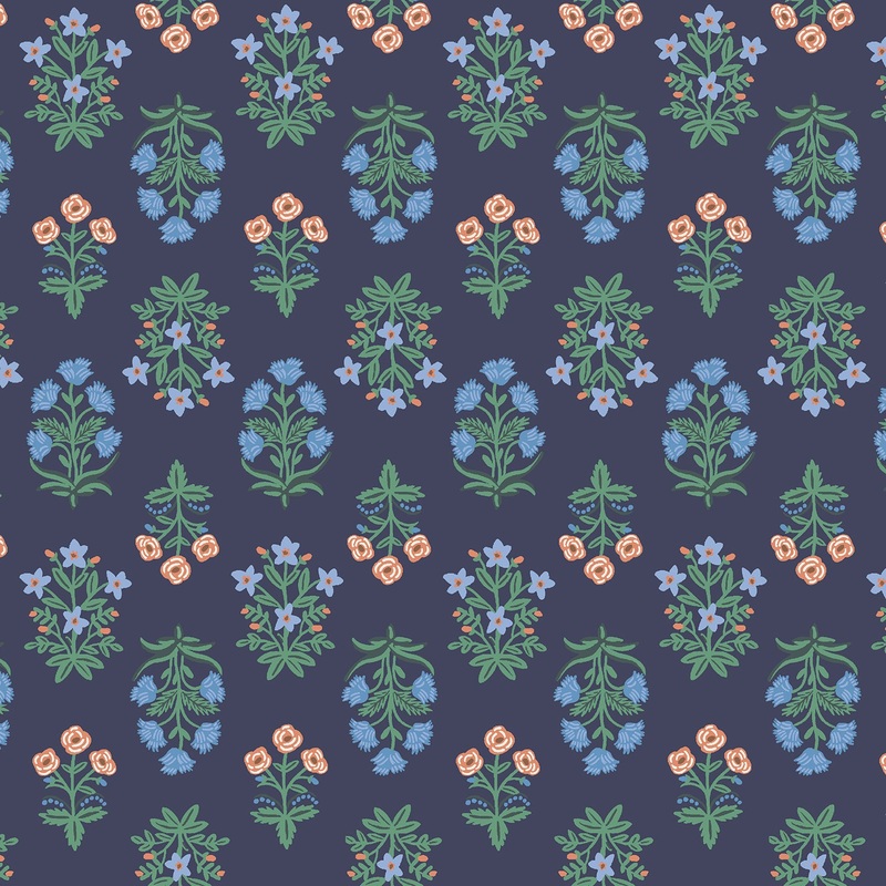 Rifle Paper Co., Camont - Mughal Rose - Navy Fabric, 1/4 yard