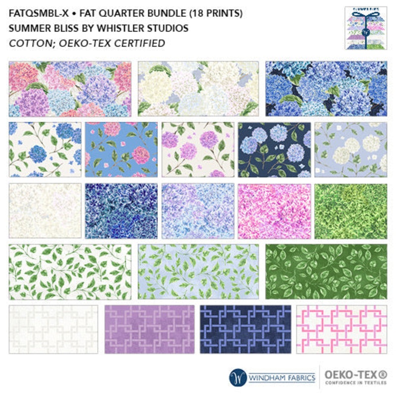 Summer Bliss Whistler Studios FATQSMBL-X Multi Fat Quarter Bundle Cotton