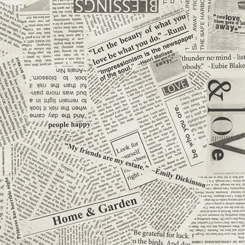 108" Quilt Back Whistler Studios 41946-4 Spackle Newsprint Cotton