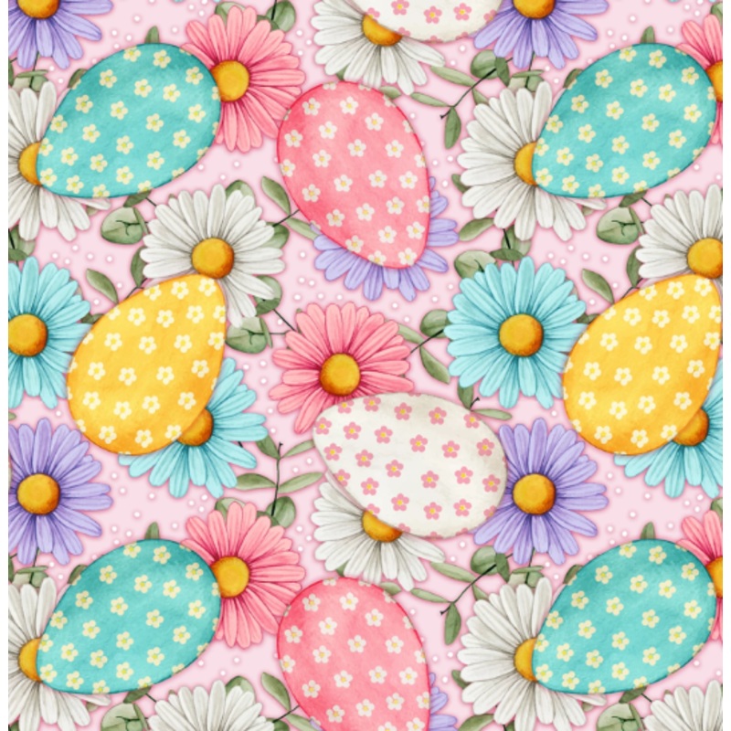 44" - Spring Eggs - 100% Cotton