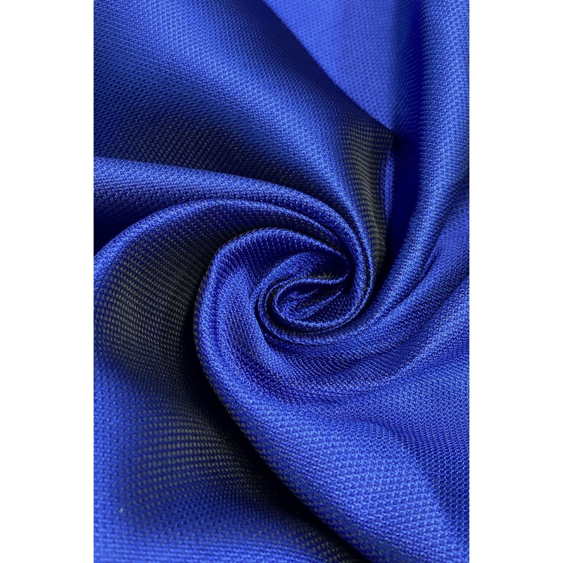 Electric Blue Italian Silk Blend Mikado Pique Fabric