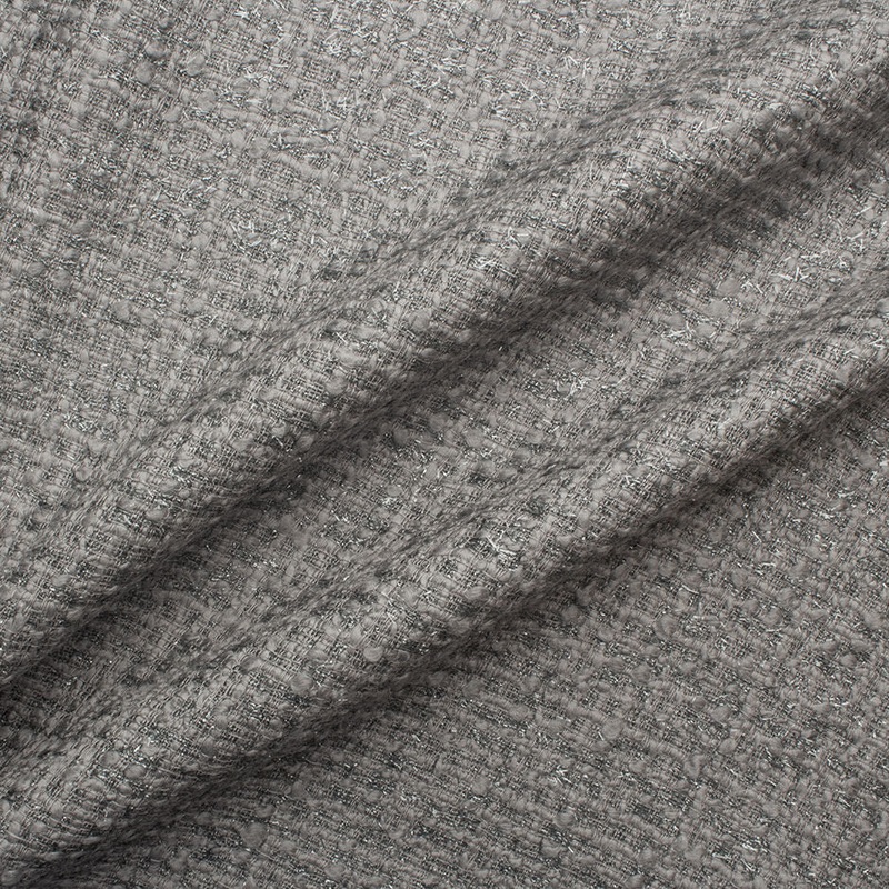 Mid Grey Lurex Wool Blend Boucl