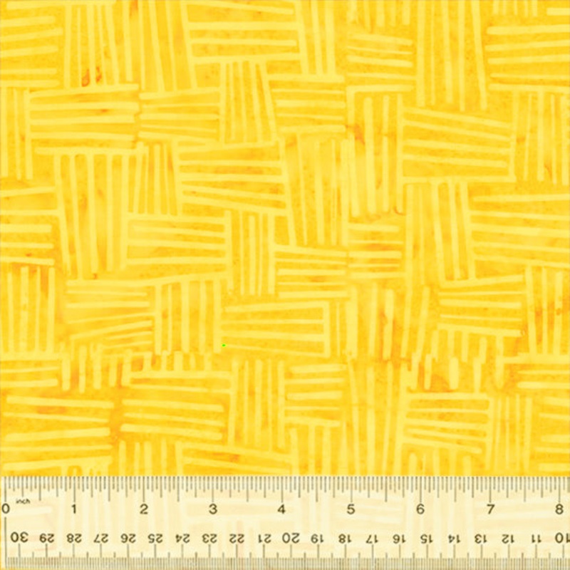 QE7 - Splendor Anthology Fabrics 444Q-3 Yellow Weave Batik Cotton