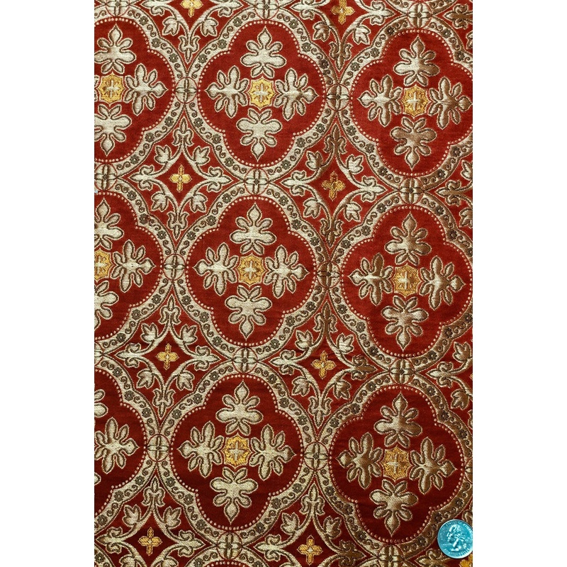 Red Gold Silk Brocade JV-1523/1 Fabric