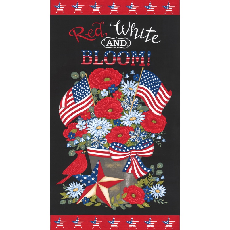 Red White & Bloom - Panel Black