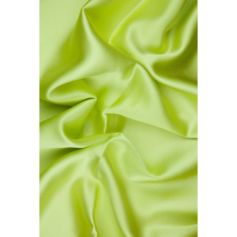 Sunny Lime Silk Crepe Back Satin Fabric