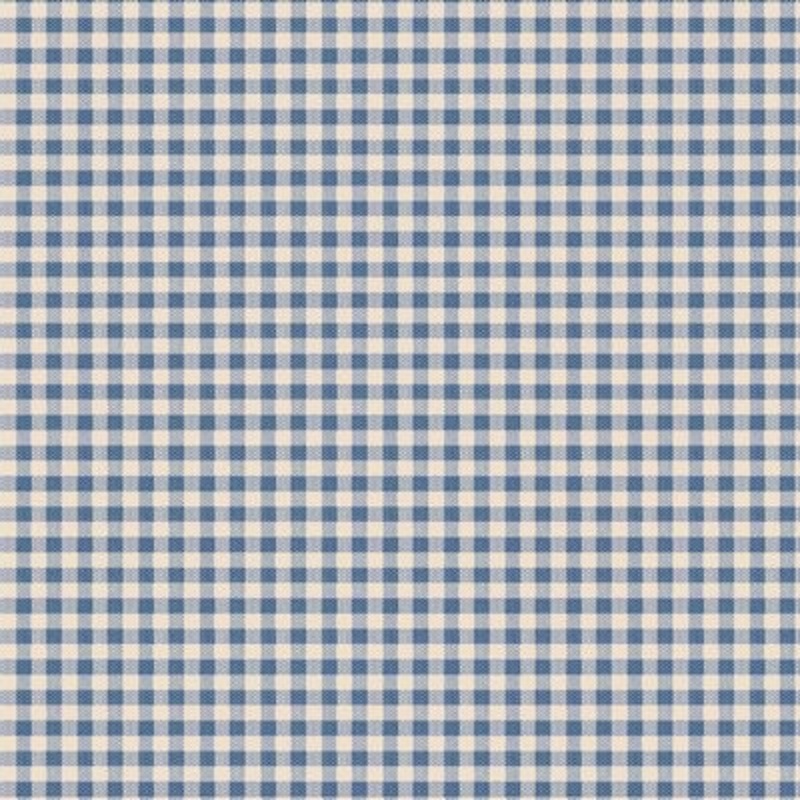 Tilda Creating Memories, Woven Gingham Blue, Cotton Fabric, 1/4 yard