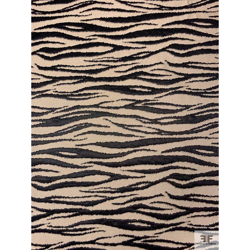 Italian Tiger Pattern Brocade - Wheat / Black