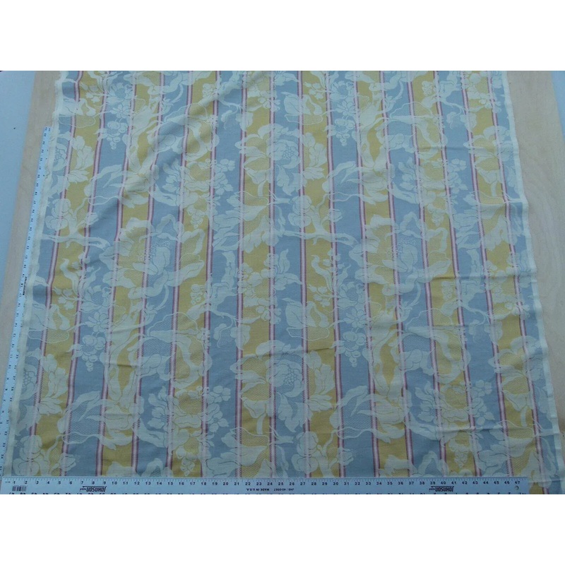 Scalamandre Damasko Rigato Damask Stripe Magnolia Grey Gold Old World Weavers Fonthill MSRP USD 164/Y
