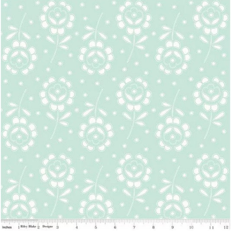 Sewing Seeds III - Rose Cutwork Aqua