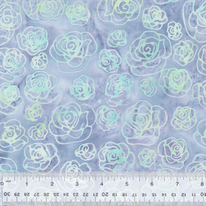 Taffy Anthology Fabrics 2960Q-X Lilac Mini Roses Batik Cotton