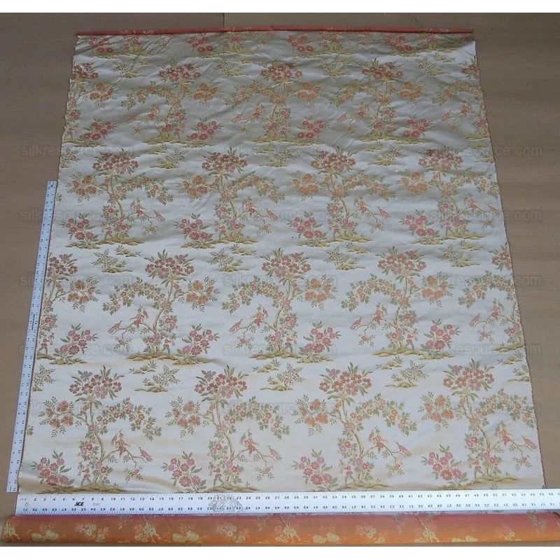 2.5y Kravet Couture Silk Garden Joy In Spring Flower Bird Chinoiserie MSRP USD 432/Y