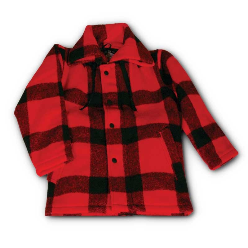 Childrens Wool Coat 25 - Red Black Plaid
